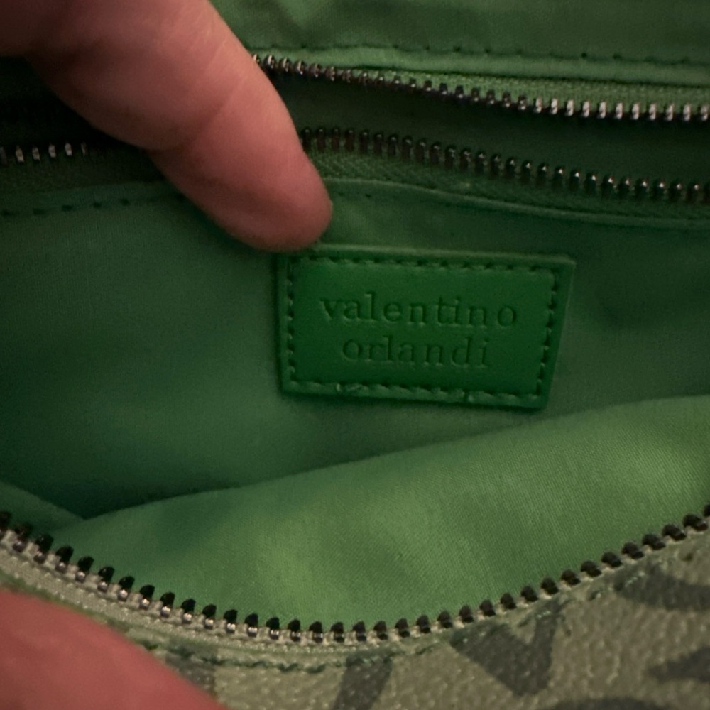 Valentino Orlandi Green Logo Crossbody Bag - Picture 9 of 13